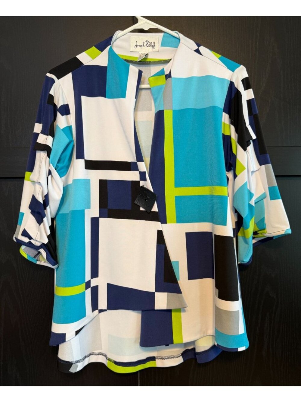 Joseph Ribkoff Colorful Print Single Button Jacket Size 6 Elbow Sleeves Artsy